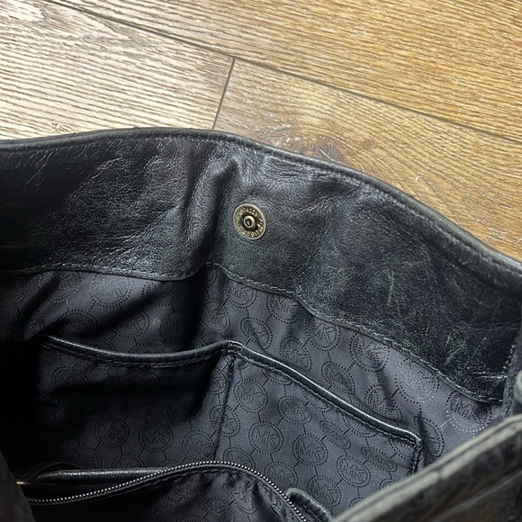 Michael Michael Kors Hamilton North South Tote in Black Studded Leather - Picture 15 of 16